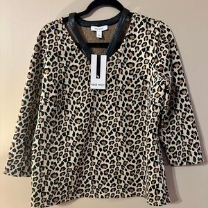 Nine West Animal Print Top Size large
